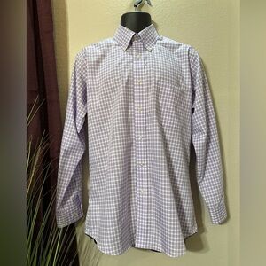 MS7 Sero By Forsyth men’s Purple Check  long sleeve dress shirt size Medium